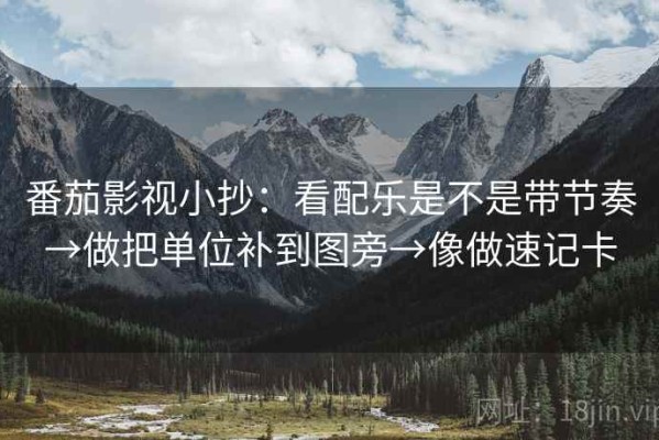 番茄影视小抄：看配乐是不是带节奏→做把单位补到图旁→像做速记卡