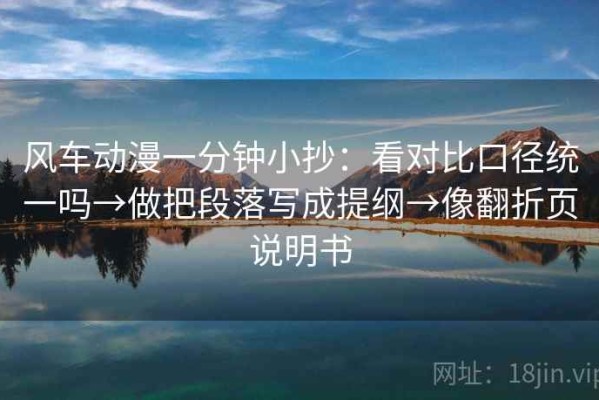 风车动漫一分钟小抄：看对比口径统一吗→做把段落写成提纲→像翻折页说明书