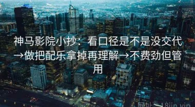 神马影院小抄：看口径是不是没交代→做把配乐拿掉再理解→不费劲但管用