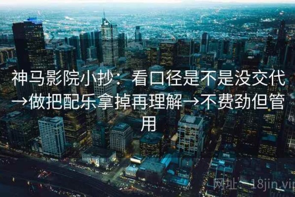 神马影院小抄：看口径是不是没交代→做把配乐拿掉再理解→不费劲但管用
