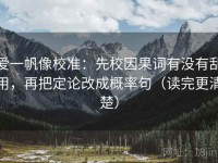 爱一帆像校准：先校因果词有没有乱用，再把定论改成概率句（读完更清楚）