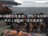 神马电影别急着信：对例子当规律吗先补上前后句（读完更清楚）
