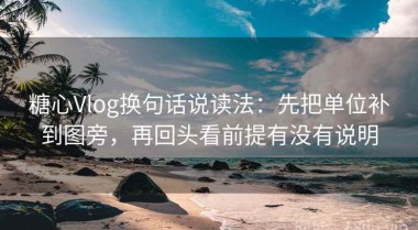 糖心Vlog换句话说读法：先把单位补到图旁，再回头看前提有没有说明