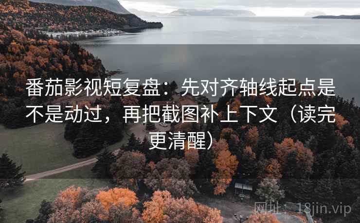 番茄影视短复盘：先对齐轴线起点是不是动过，再把截图补上下文（读完更清醒）