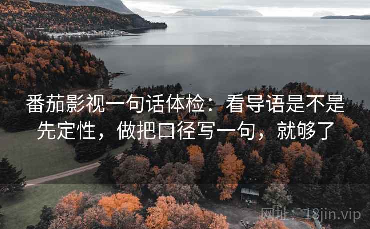 番茄影视一句话体检：看导语是不是先定性，做把口径写一句，就够了