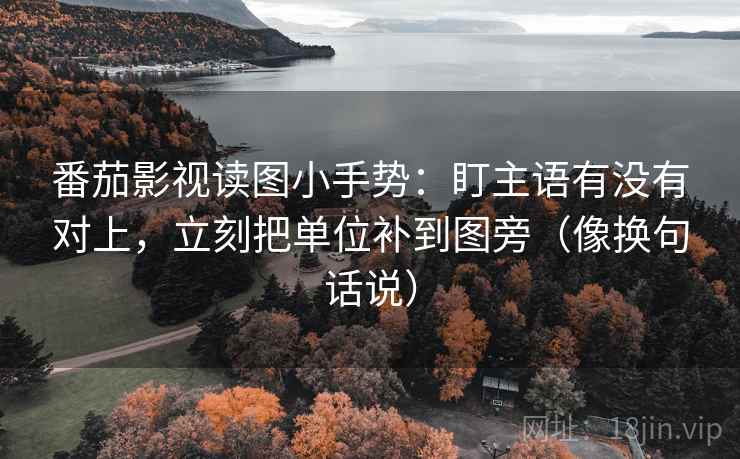 番茄影视读图小手势：盯主语有没有对上，立刻把单位补到图旁（像换句话说）