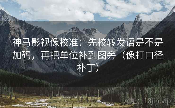 神马影视像校准：先校转发语是不是加码，再把单位补到图旁（像打口径补丁）
